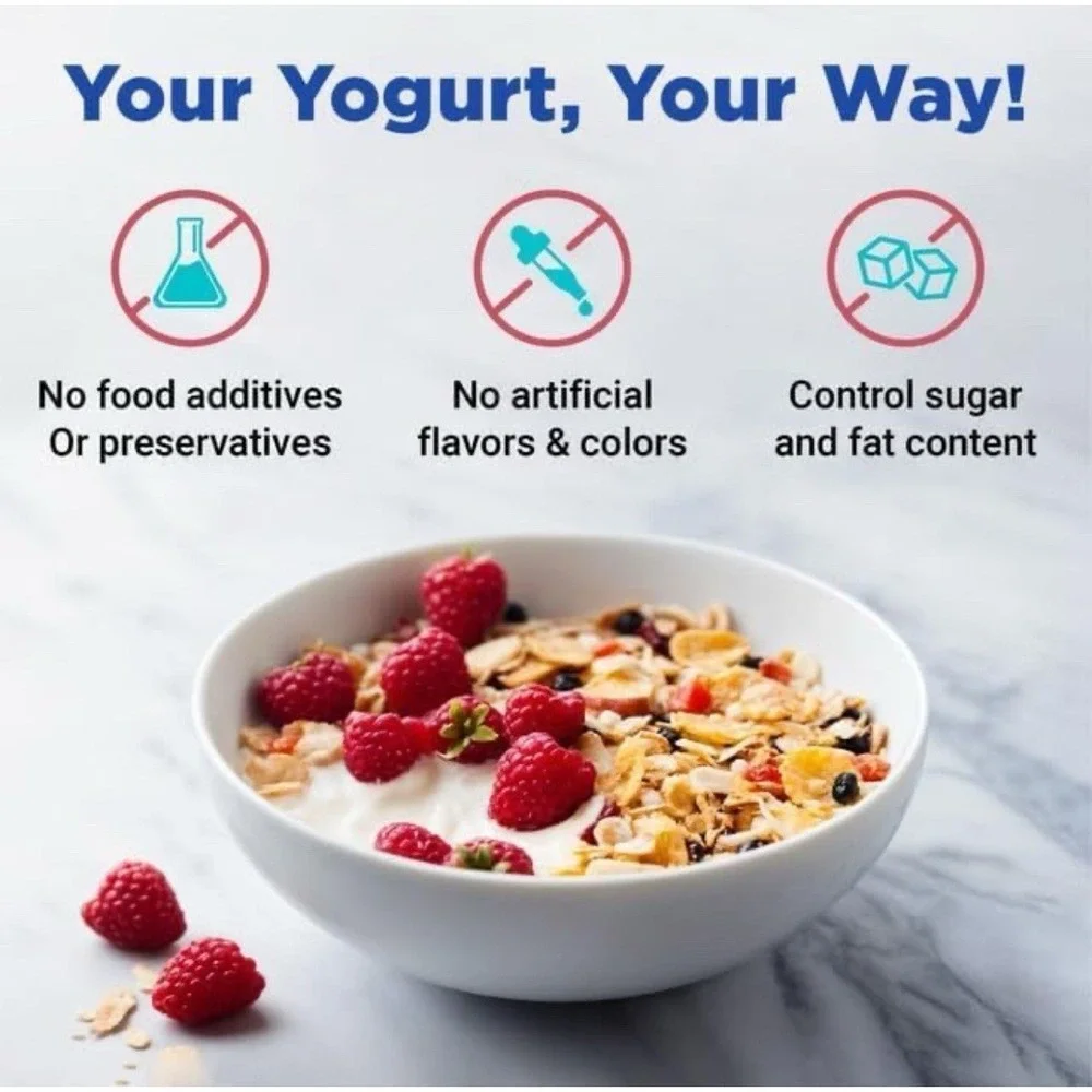 Ultimate Probiotic Yogurt‎ Maker XL Adjustable Temperature & Time 12 Glass Jars